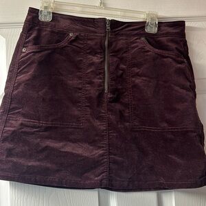 Purple velvet mini skirt 
Calvin Klein